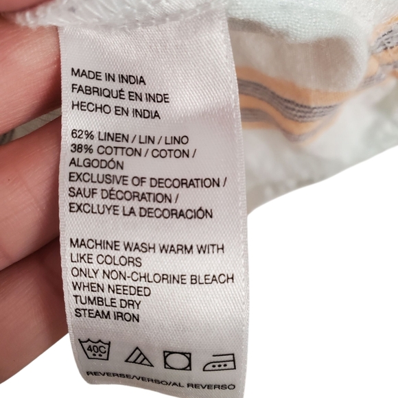 IZOD Linen Tunic.Blue and Orange Striped. LG - Picture 5 of 9